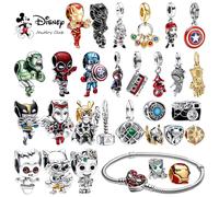 Ciondoli Disney Marvel Spider-Man Iron Man Hulk Scarlet Witch Capitan America Perline adatte per braccialetti originali Regalo gioielli fai da te