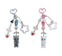 Ciondoli Gattini Floccati Da 2 Pezzi, Graziosi Ciondoli Con Animali, Ciondoli Creativi A Forma Di Cartone Animato, Ciondoli Per Ragazze, Ciondoli Decorativi