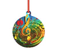 Ciondoli in acrilico trasparente a forma di nota musicale, per Natale, Halloween e autunno, ornamenti per albero di Natale