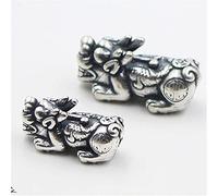 Ciondoli in argento sterling per gioielli che producono tailandesi in argento pixiu ornament di meditazione per la collana bracciale che fa la creazione attirare ricchezza 1pcs, grande cinaggero
