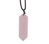 Ciondoli in Cristallo curativo al Quarzo Rosa Naturale, Collana con Ciondolo in Pietra preziosa a Doppia Punta, Gioielli Chakra per Uomo e Donna
