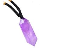 Ciondoli in Cristallo curativo con Ametista Naturale, Collana con Ciondolo in Pietra preziosa a Doppia Punta, Gioielli Chakra per Uomo e Donna