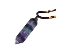 Ciondoli in Cristallo curativo con Fluorite Naturale, Collana con Ciondolo in Pietra preziosa a Doppia Punta Gioielli Chakra per Uomo e Donna