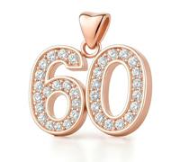 Ciondoli in oro rosa 18, 21, 30, 40, 50, 60, per compleanni e celebrazioni, con zirconia cubica,