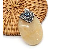 Ciondoli in pietra semipreziosa ovale in pietra bianca con perline di strass fai da te, 1 pezzo