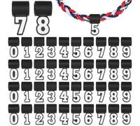 Ciondoli morbidi per collana da calcio per artigianato, 5 set da 0 a 9 per il fai da te, 50 ciondoli in silicone con numeri in silicone, ciondoli in silicone a forma di baseball per collane di corda