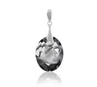 Ciondoli ovali Kaputt in argento sterling realizzati con 6911 cristalli...