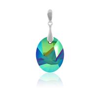 Ciondoli ovali Kaputt in argento sterling realizzati con 6911 cristalli...