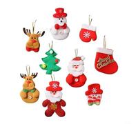 Ciondoli per albero di Natale, in tessuto non tessuto, ornamenti, decorazioni da appendere con Babbo Natale, pupazzi di neve e renne, decorazioni colorate per la casa, per bambini e amici