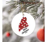 Ciondoli Per Albero Di Natale Merry Christmas Us Maine State Me Map Ornamenti Da Natalizi Classico La Casa Decorazioni Ornamento In Ceramica