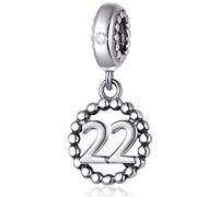 Ciondoli per braccialetti con numeri in argento Sterling 925, adatti per braccialetti Pandora, collana, catena a serpente europea, 16/18/21/25/30/40/50/60, per regali di compleanno e anniversario