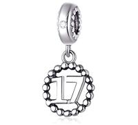 Ciondoli per braccialetti con numeri in argento Sterling 925, adatti per braccialetti Pandora, collana, catena a serpente europea, 16/18/21/25/30/40/50/60, per regali di compleanno e anniversario