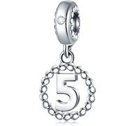 Ciondoli per braccialetti con numeri in argento Sterling 925, adatti per braccialetti Pandora, collana, catena a serpente europea, 16/18/21/25/30/40/50/60, per regali di compleanno e anniversario
