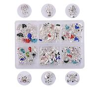 Ciondoli per nail art di Halloween, stile vintage, con scheletro e strass, per nail art e gioielli di Halloween
