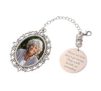 Ciondoli personalizzati per bouquet da sposa, con foto commemorativa personalizzata, per bouquet da sposa, ciondolo ricordo inciso per papà, mamma, nonna, regalo di nozze commemorativo