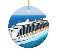 Ciondoli rotondi in ceramica di Natale YYHHAOFA Cruise Ships Picture sono lisci e delicati per decorazioni natalizie, feste, balli e vetrine