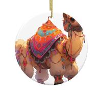 Ciondoli rotondi in ceramica di Natale YYHWHJDE Cute Little Camel Printing sono lisci e delicati per decorazioni natalizie, feste di danza e vetrina