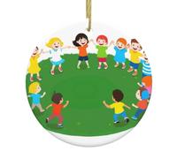 Ciondoli rotondi in ceramica di Natale YYHWHJDE The Friend who Spins in Circles Stampa sono lisci e delicati per decorazioni natalizie, feste, balli e vetrine