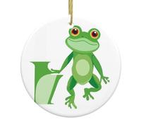 Ciondoli rotondi in ceramica di Natale YYHWHJDE The Frog Prince who Said he Loved You stampati sono lisci e delicati per decorazioni natalizie, feste, balli e vetrine