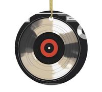 Ciondoli rotondi in ceramica natalizia WHJSHOP Vintage Vinyl Record Pattern sono lisci e delicati per decorazioni natalizie, feste di danza e vetrina