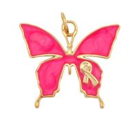 Ciondoli smaltati a forma di nastro rosa per la creazione di gioielli, per la sensibilizzazione sul cancro al seno, per bracciali, collane, orecchini, accessori artigianali, Misura unica, Lega