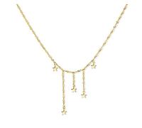 Ciondolo a cinque stelle in argento sterling 925 con tre catene e nappe, collane per donne eleganti gioielli con girocollo in clavicola
