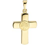 Ciondolo a Croce Crocetta Con Albero Della Vita Nel Mezzo 333 Oro,
