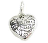 Ciondolo a cuore piccolo in argento sterling Forever Yours .925 x 1 Love charms