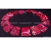 Ciondolo a fetta con perle graduate di diaspro naturale con sedimenti...