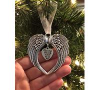 Ciondolo a forma di ala d'angelo, con scritta in lingua inglese "Your Wings Were Ready, My Heart Was Not", ornamento commemorativo di Natale