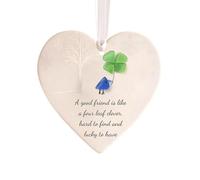 Ciondolo a forma di albero di Natale a forma di cuore in vetro marino dell'amicizia, ornamento senza tempo artigianale da appendere per ricordi e regali