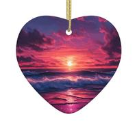 Ciondolo a forma di albero di Natale in ceramica, 6,9 x 7,6 cm, motivo YYHWHJDE The Beautiful Dawn, facilmente appeso nei centri commerciali e nei negozi