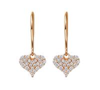 Ciondolo a forma di amo da pesca con cuore e diamante da 0,2 cttw