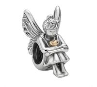 Ciondolo a forma di angelo custode per braccialetti Pandora, in vero argento Sterling 925, con scatola regalo di buon compleanno, One Size, Metallo, Non pietra preziosa