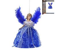 Ciondolo a forma di angelo di Natale, ornamento natalizio a forma di bambola d'angelo, puntale per albero di Natale con ali, angeli da appendere, decorazioni per albero di Natale, decorazioni per
