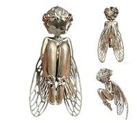 Ciondolo a forma di angelo in argento Sterling 925, elegante ciondolo a forma di angelo custode, intagliato a mano, capelli ricci e ala in filigrana, per donne e uomini, perfetto per San Valentino e