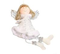 Ciondolo a forma di angelo in peluche con ali dei cartoni animati, decorazione da appendere per le vacanze, progettato per alberi di Natale, stanze, uffici e spazi commerciali (C)
