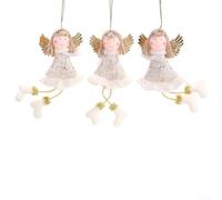 Ciondolo a forma di angelo in peluche con ali dei cartoni animati, per albero di Natale e decorazione per interni, adatto per casa, ufficio, spazi commerciali e altro ancora (H)