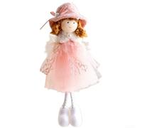 Ciondolo a forma di angelo in tessuto con gonna in tulle per albero di Natale, decorazione da appendere per aggiungere un'atmosfera gioiosa e calda alle tue feste (polvere)