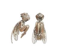 Ciondolo a forma di angelo silenzioso, elegante ciondolo a forma di angelo custode, capelli ricci intagliati a mano e ali in filigrana, regalo per donne e uomini, regalo significativo per gli amici