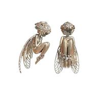 Ciondolo a forma di angelo silenzioso, elegante ciondolo a forma di angelo custode, intagliato a mano con capelli ricci e ali in filigrana, regalo per donne e uomini, regalo significativo per gli