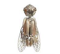 Ciondolo a forma di angelo silenzioso per donne e uomini, elegante collana con ali in filigrana, gioiello vintage per feste quotidiane