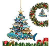 Ciondolo a forma di animale per albero di Natale in acrilico 2D, festivo