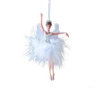 Ciondolo a forma di ballerina di Natale, ciondolo a forma di bambola fatata, decorazione da appendere all'albero di Natale, versatile ciondolo in peluche a forma di ballerina (una ragazza piumata)