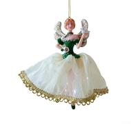 Ciondolo a forma di ballerina di Natale, ciondolo a forma di bambola fatata, decorazione da appendere all'albero di Natale, versatile ciondolo in peluche a forma di ballerina (una ragazza dorata)