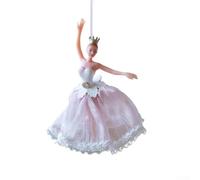 Ciondolo a forma di ballerina di Natale, ciondolo a forma di bambola fatata, decorazione da appendere all'albero di Natale, versatile bambola ballerina in peluche (ragazza rosa)