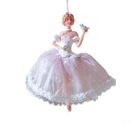 Ciondolo a forma di ballerina di Natale, ciondolo a forma di bambola fatata, decorazione da appendere all'albero di Natale, versatile ciondolo in peluche a forma di ballerina (una ragazza rosa)