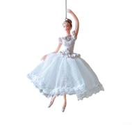 Ciondolo a forma di ballerina di Natale, ciondolo a forma di bambola fatata, decorazione da appendere all'albero di Natale, versatile ciondolo in peluche a forma di ballerina (una ragazza bianca)