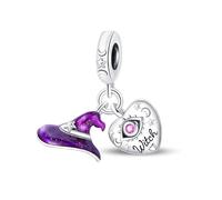 Ciondolo a forma di cappello da strega di Hallowen, in argento 925, compatibile con ciondoli Pandora, Trollbeads, Chamilia, Biagi e molti altri braccialetti con ciondoli del Regno Unito.