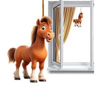 Ciondolo a forma di cavallo, per auto, decorazione natalizia con animali da appendere in acrilico 2D, decorazione di cavallo natalizio per finestra, borsa casa auto e portachiavi per gli amanti dei